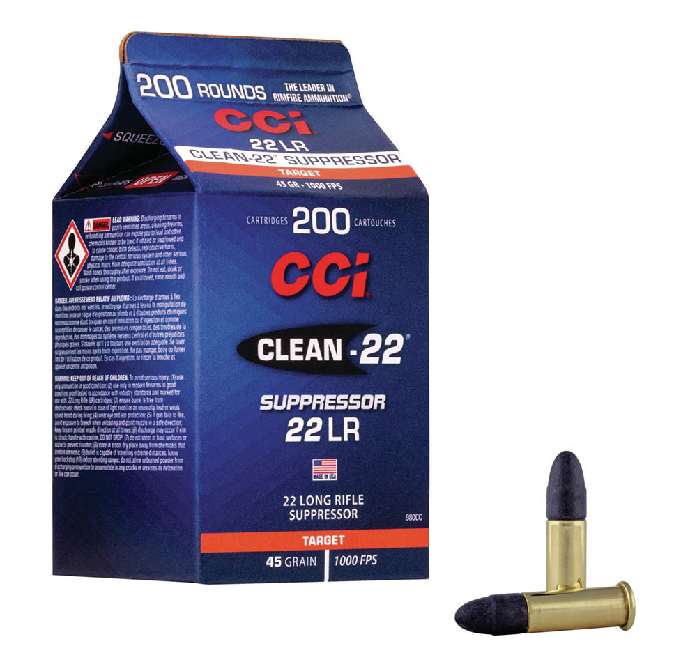 CCI’s Newest Clean-22 Option is Optimized for Suppressed Firearms and Packed in Convenient Cartons